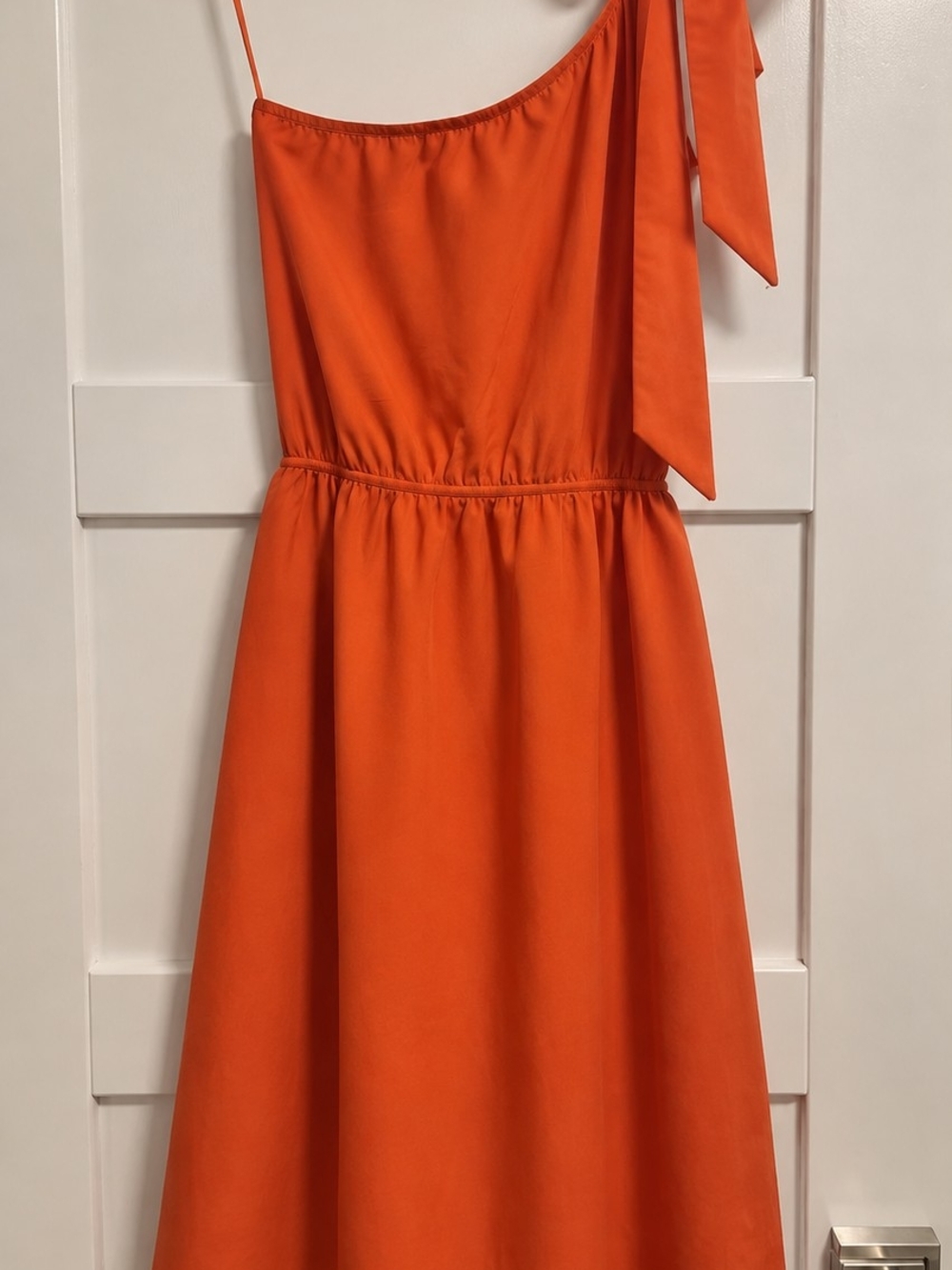 Orange One-Shoulder Tie Strap Dress - Women